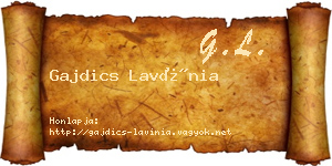 Gajdics Lavínia névjegykártya